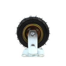 6 Inch Rubber Castor Fixed  Casters and Rigid Plate Caster Pneumatic Caster Inflatable Wheel
